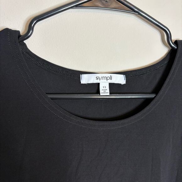 NWT SYMPLI Go to Classic T-Shirt Black 3/4 Sleeve Relaxed Scoop Neck Size 12 - Picture 8 of 10